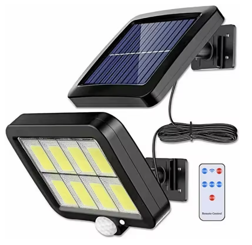 Set 4x Lampi Solare T9 INNOVA Smart Home, 160 LED COB, 8 Cadrane, Senzor Miscare, Panou Detașabil, IP66 + Telecomandă, Cadou + Garanție 3 Ani