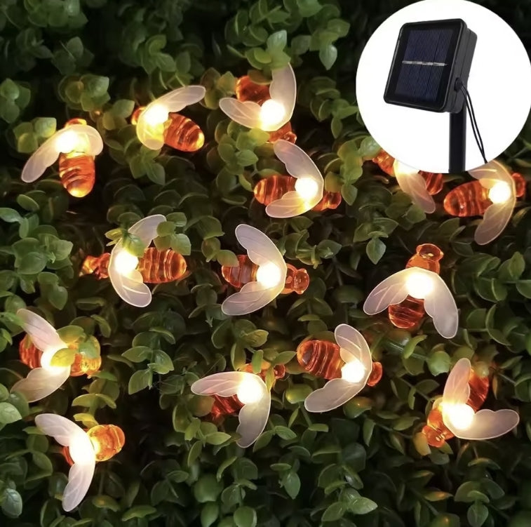 Set 2x Instalatie Solară Decorativă cu LED – 50 Albine Strălucitoare, Lumină Caldă, M375-6