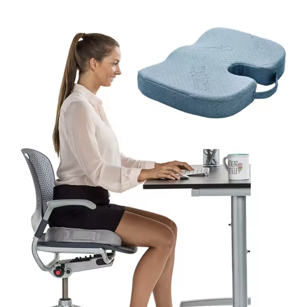 Pernă ergonomică Miracle Bamboo M14219 pentru șezut, albastru