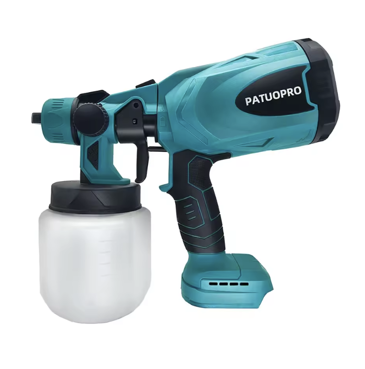 Pistol de Pulverizare Electric, Fără Fir, 800W, 48V, 2 Acumulatori Li-Ion, 800 ml, HVLP, Pulverizare Fină