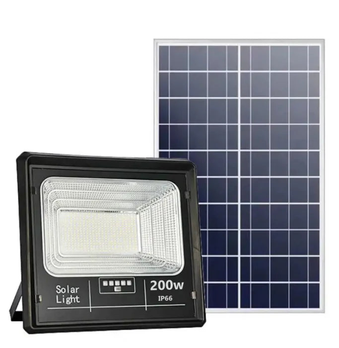 Proiector LED cu panou solar 200w si telecomanda, IP66 +cadou surpriza