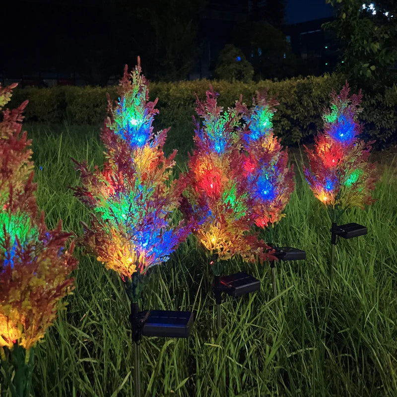 Set 2 Copaci Tuia Solari cu Lumini LED – Magia Sărbătorilor în Grădina Ta