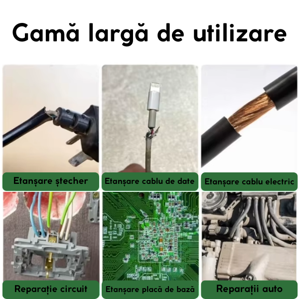 Bandă lichidă izolatoare verde 125 ml – bandă lichidă impermeabilă, rezistentă la temperaturi ridicate, ignifugă și adezivă