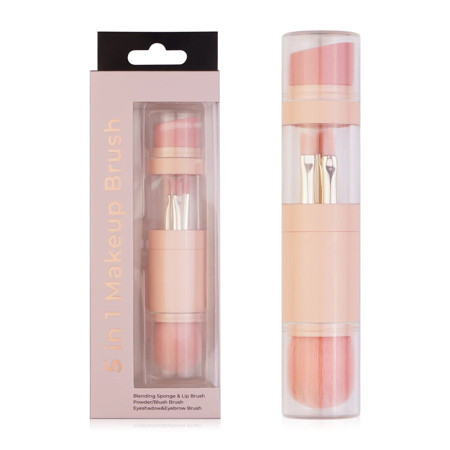 Set compact de pensule pentru machiaj 5 în 1